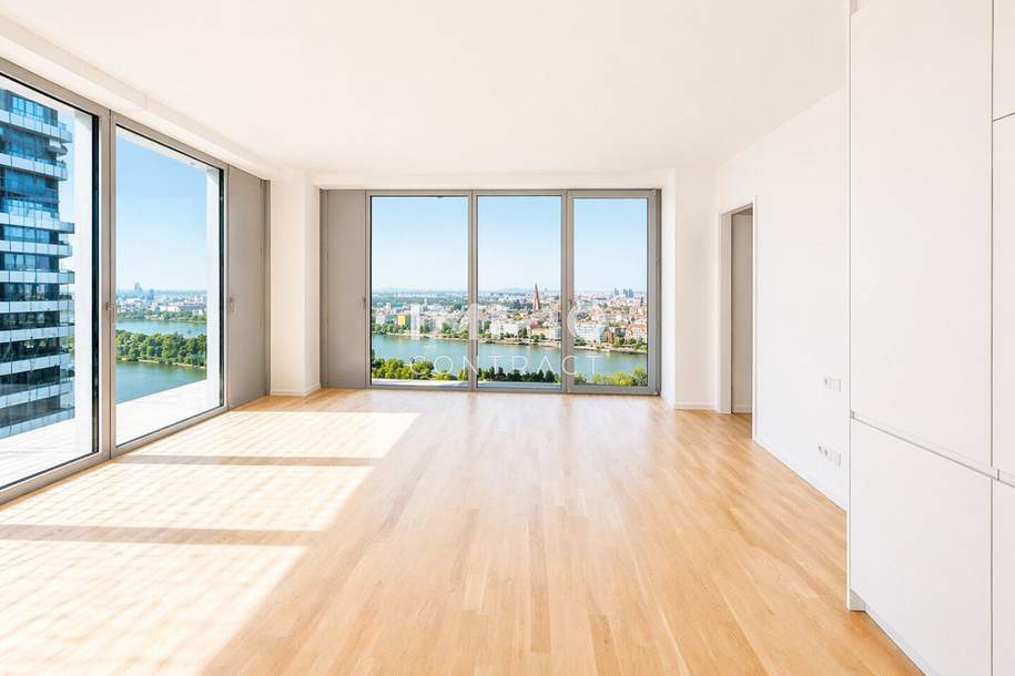 Prater, Stephansdom &amp; Donau: Exklusive Eckresidenz mit unverbaubarem Fernblick. DC2 Tower, Wohnung-miete, 1.100,00,€, 1220 Wien 22., Donaustadt