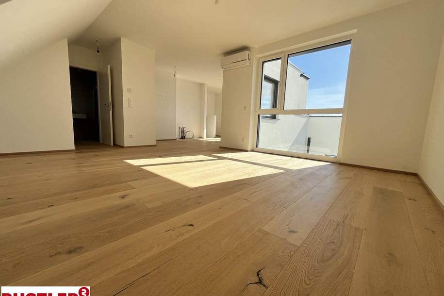 ERSTBEZUG | Gemütliche Dachgeschoss-Maisonette mit beeindruckender Terrasse | Nächst der Lobau, Wohnung-kauf, 718.833,€, 1220 Wien 22., Donaustadt