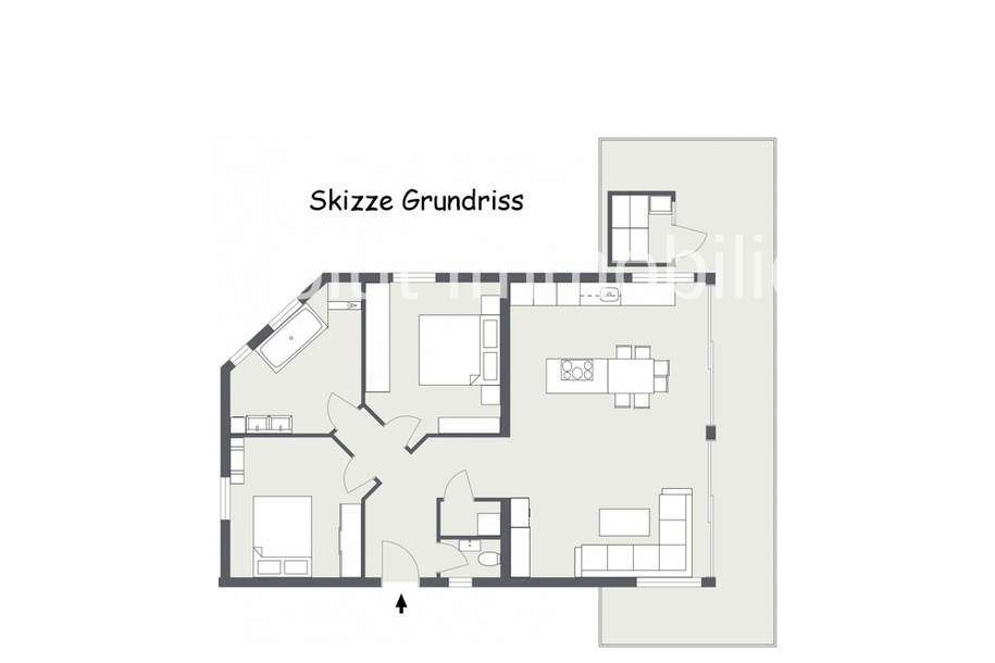 Exklusive Gartenwohnung mit freiem Blick auf das Kitzbüheler Horn! 2 SZ, Designküche, Sauna, Carport, Wohnung-kauf, 1.230.000,€, 6380 Kitzbühel