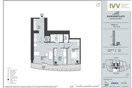 Alles was man sich erträumt: TOP Ausblick, wunderbarer Grundriss, Gym, Pool, Bar, Supermarkt im Haus, Wohnung-kauf, 839.500,€, 1220 Wien 22., Donaustadt