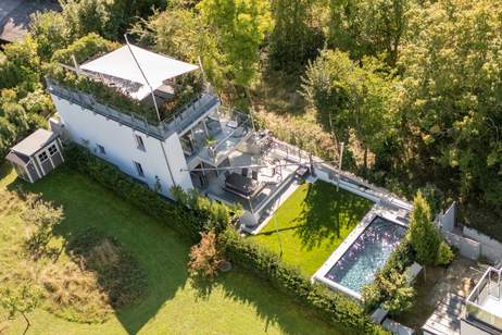 Exklusives Weinberg-Refugium: unverbaubarer Panoramablick in absoluter Ruhelage I hightech Pool I Dachterrasse mit Whirlpool I Erdwärme, Solarpaneele, Fußbodenheizung, Kühldecke, Haus-kauf, 1.890.000,€, 1190 Wien 19., Döbling