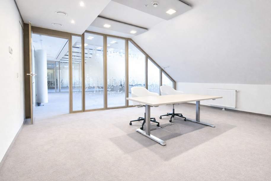 Miete all inclusive! Topmodernes Dachgeschossbüro direkt am Hietzinger Platz neben Parkhotel Schönbrunn, Gewerbeobjekt-miete, 10.282,80,€, 1130 Wien 13., Hietzing