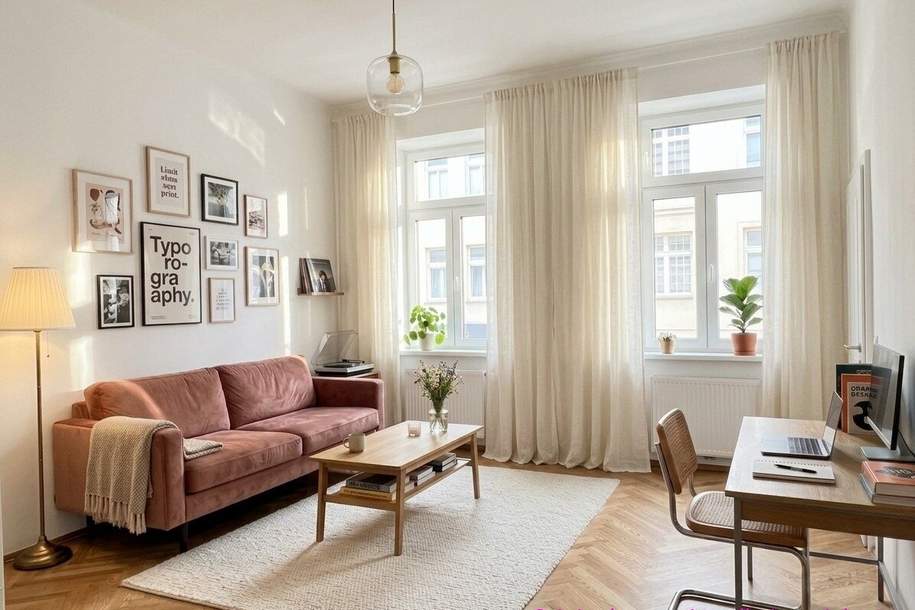 ZUM VERLIEBEN! - TRAUMHAFT SANIERTE 3-ZIMMER-WOHNUNG IM STILALTBAU, BALKON IN DEN LAUSCHIGEN INNENHOF MÖGLICH, Wohnung-kauf, 429.000,€, 1140 Wien 14., Penzing