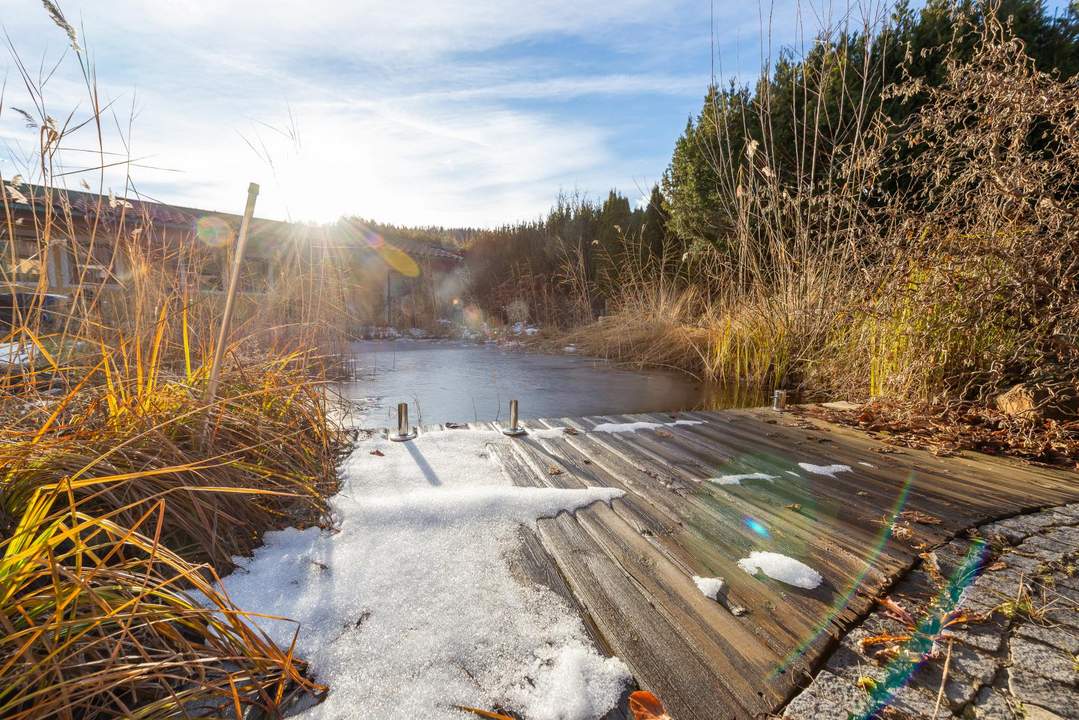 Modernes, barrierefreies Refugium mit viel Privatsphäre und Schwimmteich