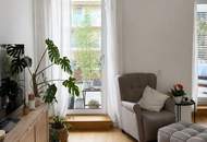 Zwei Zimmer, eine lange Terrasse, nach Osten über die Gärten von Oberdöbling