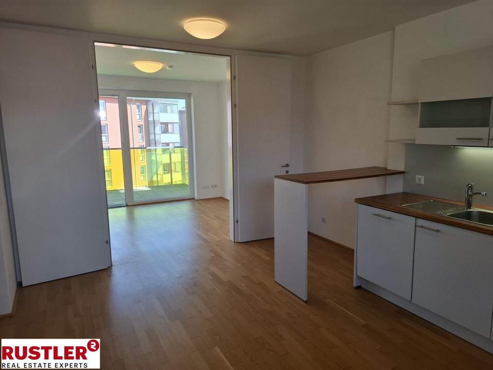 Mietwohnung, 2 Zimmer + Küche mit Essbereich + Balkon, in Linz Stadt