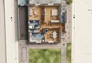 Grünruhelage, alles auf einer Ebene, mit Pool und Garage