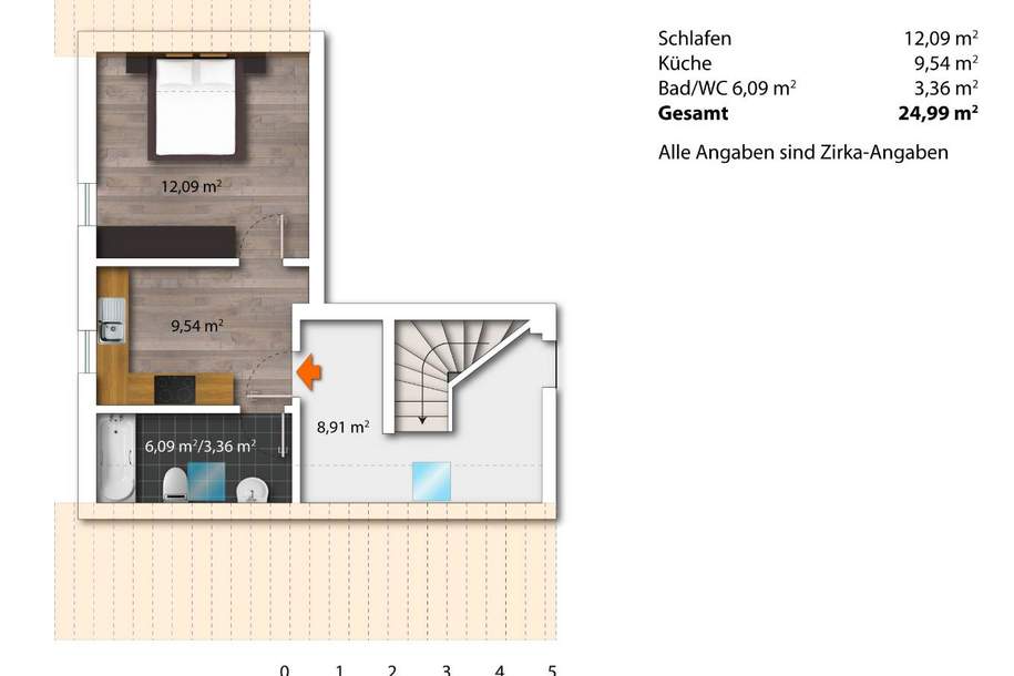 Open House Samstag 13.12.2025 zwischen 13 und 14 Uhr ! 27 m² Wohnung in TOP-Lage von Kaindorf an der Sulm – inklusive Carport Top 103/3, Wohnung-miete, 365,00,€, 8430 Leibnitz