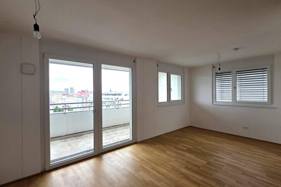 Neubauwohnung mit großer Loggia ++ Deckenkühlung ++ MEGABLICK ++ 10.OG!!, Wohnung-miete, 1.257,59,€, 1110 Wien 11., Simmering