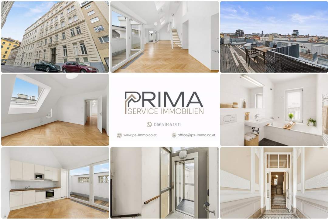 ++ TRAUMHAFT über WIEN ++ DREI Zimmer mit DACHTERRASSE
