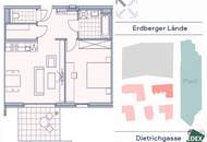 IU – Schöne 2-Zimmer-Wohnung mit Balkon in Hofruhelage