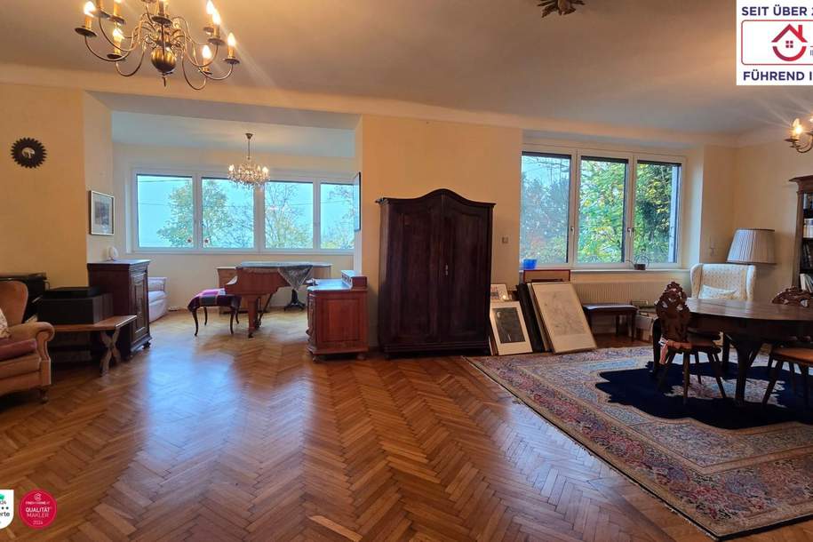 *Direkt in Klosterneuburg (nähe Weidlinger Bahnhof)* Stilvolle Gründerzeitvilla mit Fernblick, Pool, Wintergarten und großzügigem Garten, Haus-kauf, 1.490.000,€, 3400 Tulln