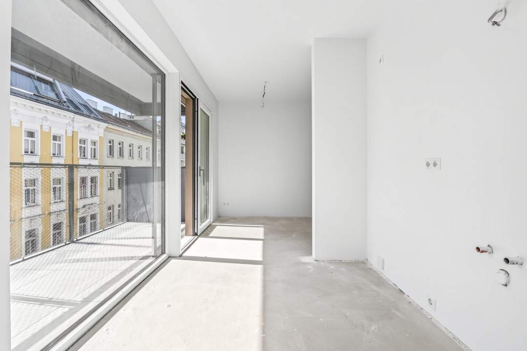 Durchdachte Raumaufteilung mit Balkon