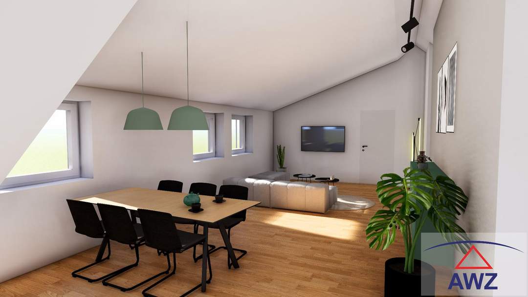 Neue Obergeschoß-Wohnung mit Eigengarten zu kaufen!