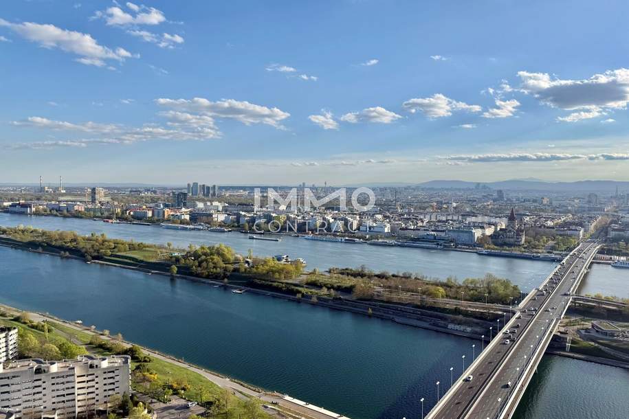 Prater, Stephansdom &amp; Donau: Exklusive Eckresidenz mit unverbaubarem Fernblick. DC2 Tower, Wohnung-miete, 3.100,00,€, 1220 Wien 22., Donaustadt