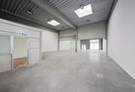 Beidseitig andienbare Lager- und Produktionshalle (ca. 286 m²) mit Büro- und Aufenthaltsräumen