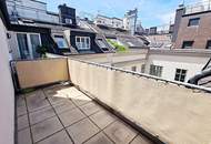 GONZAGAGASSE, BÖRSE-NÄHE, klimatisiertes 122 m2 Dachgeschoss mit 8 m2 Terrasse, 3 Zimmer, Komplettküche, 2 Bäder, Parketten
