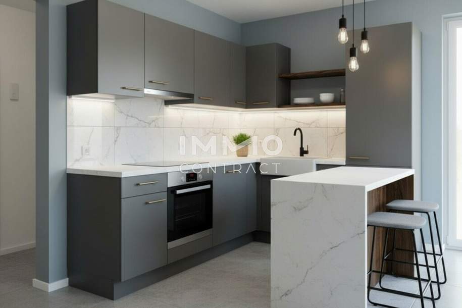 Charmante 2-Zi-Wohnung mit Terrasse &amp; U-Bahn-Nähe in 1220 Wien – Erstbezug!, Wohnung-kauf, 239.500,€, 1220 Wien 22., Donaustadt