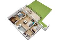 Erstbezug! Sehr schön aufgeteilte 3-Zimmer Wohnung mit 24 m2 Terrasse (Nähe Floridsdorfer Bahnhof)