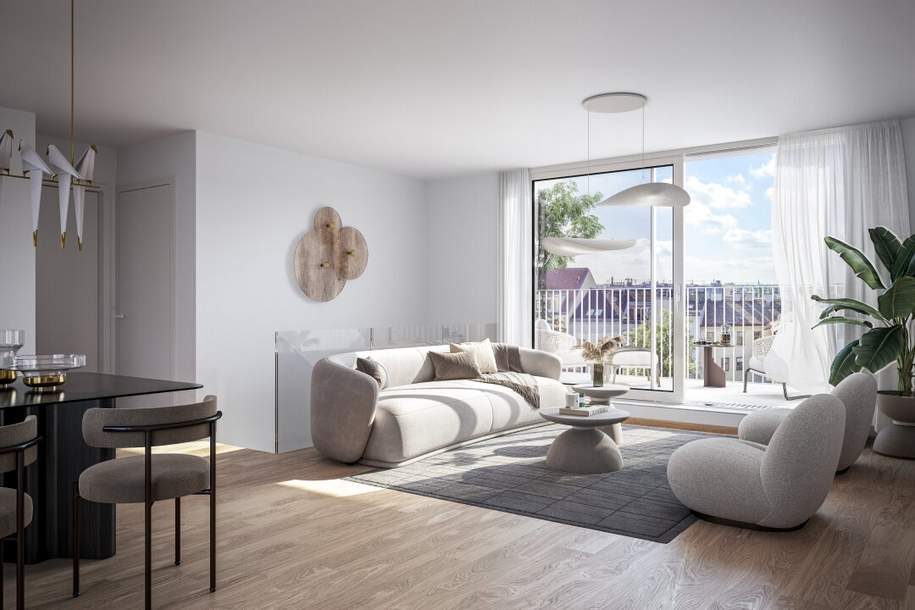 Moderne Mietwohnung Nähe Kutschkermarkt! 2-Zimmer-Erstbezug mit Balkon, Wohnung-miete, 1.065,00,€, 1180 Wien 18., Währing