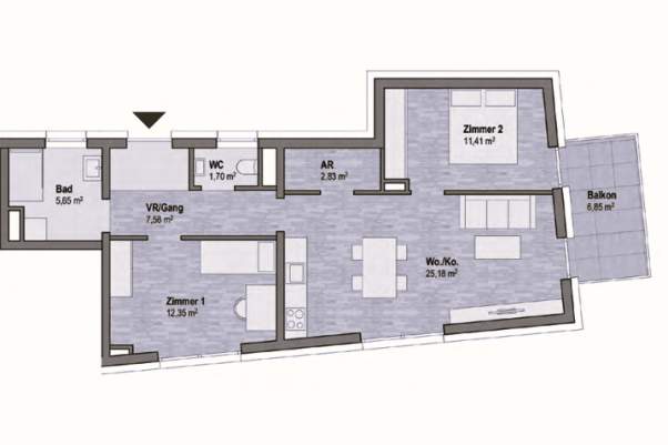 Graz Geidorf Neubauprojekt: Exklusive Eigentumswohnung (66m²) mit Balkon in bester Lage! Provisionsfrei, Wohnung-kauf, 426.231,€, 8010 Graz(Stadt)