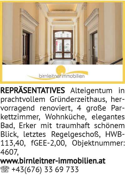REPRÄSENTATIVES Alteigentum in prachtvollem Gründerzeithaus, hervorragend renoviert, 4 große Parkett