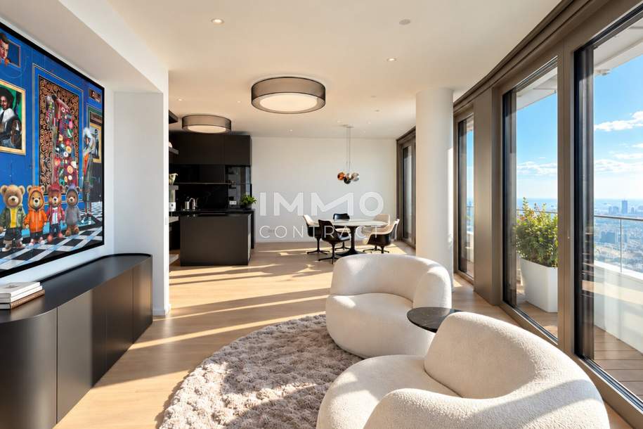 Luxury Residence with breathtaking Skyline Views: 43. Floor DANUBEFLATS Vienna, Wohnung-miete, 5.460,00,€, 1220 Wien 22., Donaustadt