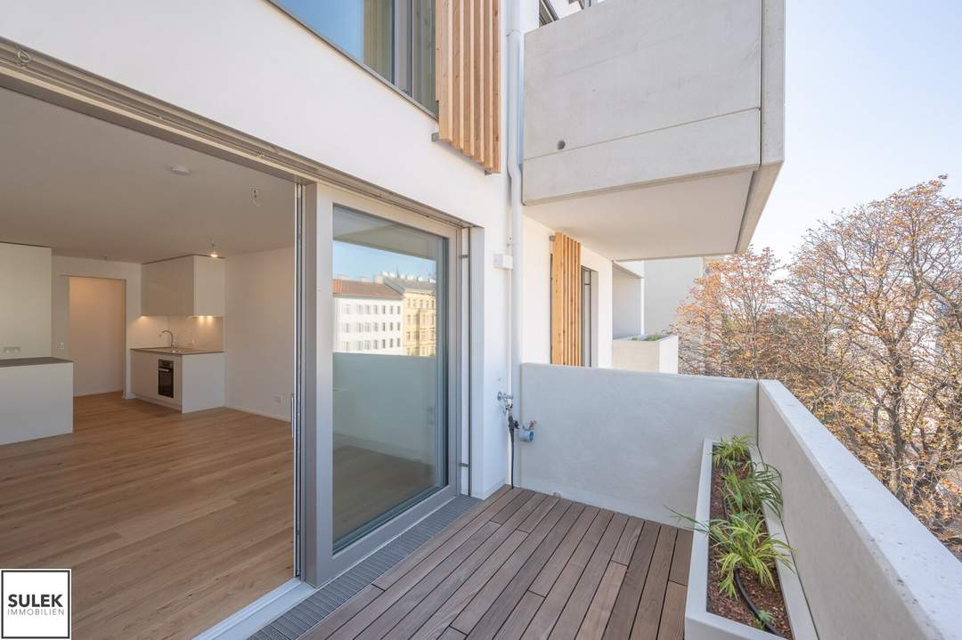 Schön 102: gut geschnittene 2 Zimmer Neubauwohnung mit Balkon nahe U4 - Zweitbezug ab 1.8.26