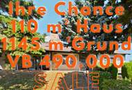 IHRE CHANCE: 3-ZIMMER-BUNGALOW + ca. 1.145 m² EIGENGRUND +VB 490.000,- +GARAGE+KELLER