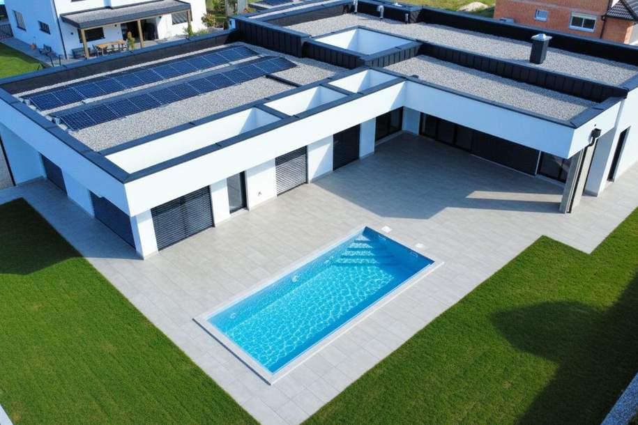 Exklusiver Wohntraum – Neubau-Bungalow mit Pool &amp; Doppelgarage - Erstbezug, Haus-kauf, 998.000,€, 4751 Schärding