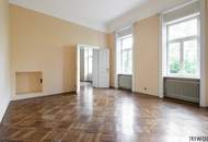 Herrschaftliche Wohnung in historischer Villa | über 440m² Garten & möglicher Infinity Pool | ca. 4,40 m Raumhöhe | sanierungsbedürftig | U-Bahnnähe