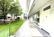Erdgeschoß, barrierefrei, Innenhof! Ruhige, loft-artige Neubauwohnung mit 2 kl. Terrassen
