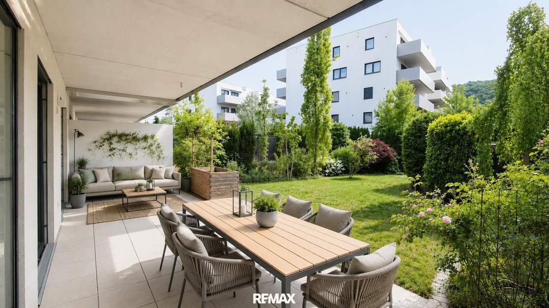 GARTEN-WOHLFÜHL-OASE: 3-Zimmer Gartenwohnung mit top Küche