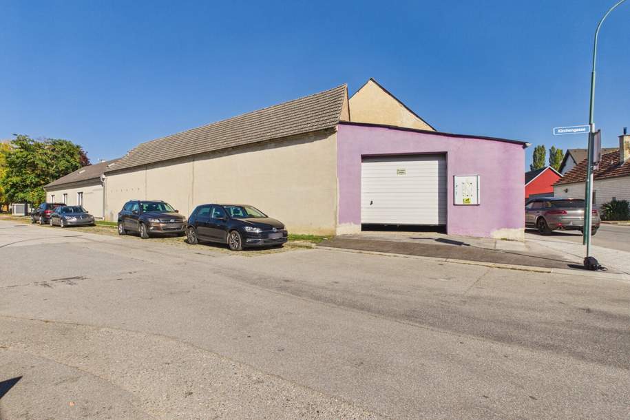 Eckliegenschaft mit Haus, Halle und Entwicklungspotenzial In Pachfurth nähe Bruck an der Leitha, Gewerbeobjekt-kauf, 499.000,€, 2471 Bruck an der Leitha