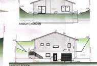 Baugrundstück mit Baubewilligung und Einreichplan für Einfamilienhaus, Garage und PKW Stellplatz
