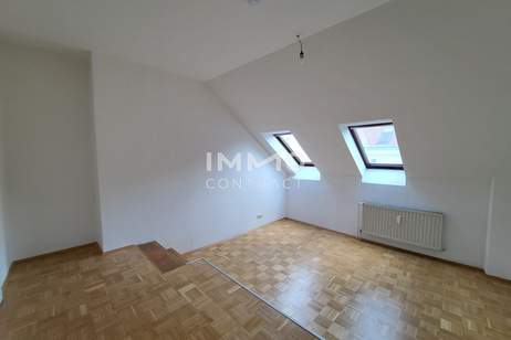 Dachgeschoßwohnung im Altbau: Erstbezug nach Sanierung mit Balkon und Einbauküche!, Wohnung-miete, 743,70,€, 8010 Graz(Stadt)
