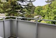 Natur vor der Tür, Komfort im Grundriss: 3 Zimmer. Grünblick, Balkon &amp; Garage