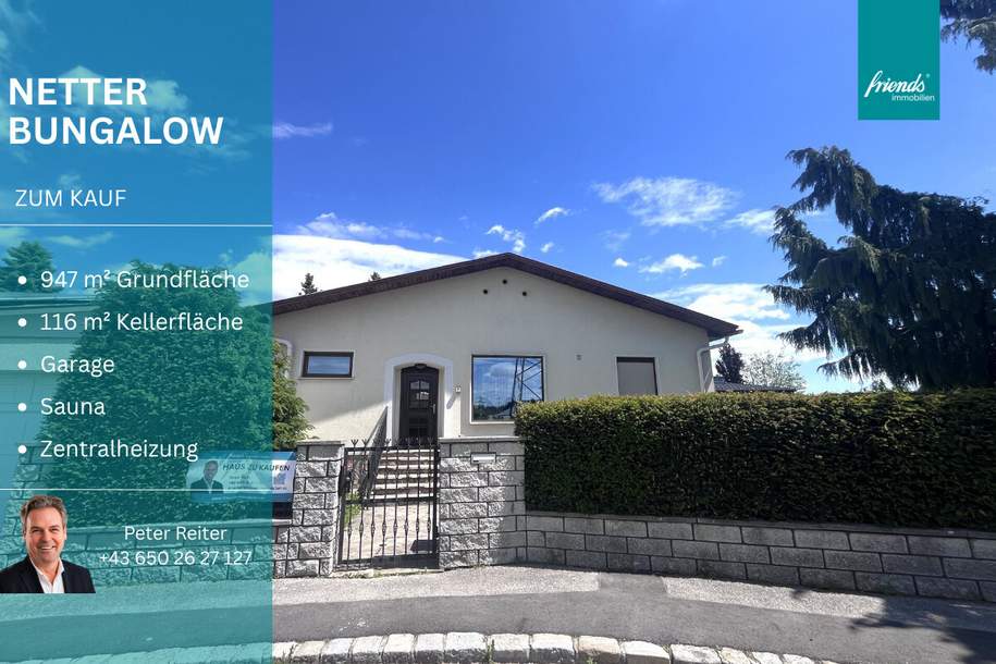 netter Bungalow & Keller & Garage, Haus-kauf, 380.000,€, 2490 Wiener Neustadt(Land)