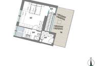 Dachgeschoss-Maisonettewohnung mit zwei Terrassen in ruhiger Innenhoflage