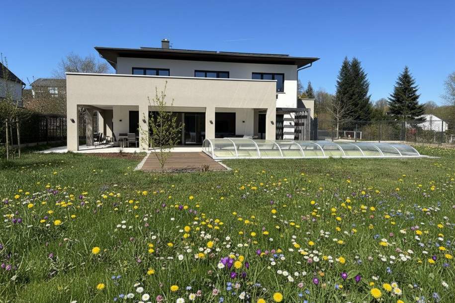 MUSIK, NATUR und LUXUS | Traumvilla mit Vielzweck-Tonstudio | großzügiger Außenbereich mit Pool | Photovoltaik | Smart-Home-System | Naturpanorama, Haus-kauf, 1.495.000,€, 4616 Wels-Land