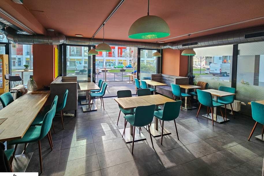 Café mit Straßenverkauf in sehr guter Lage - voll ausgestattet - 129 m² Nutzfläche, Gewerbeobjekt-miete, 1.088,49,€, 1020 Wien 2., Leopoldstadt