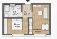 GRAZ - Gries: 38m² Zwei Zimmer-Wohnung + 3,5m² sonniger BALKON - Nähe Augarten, Fluss - Honorarfrei