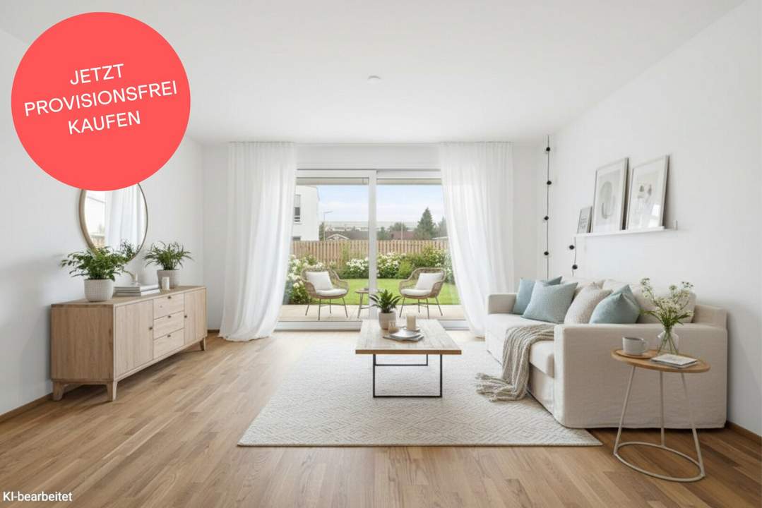 PROVISIONSFREI! Harmonisch konzipierte 3-Zimmer-Gartenwohnung | Lichtdurchflutet
