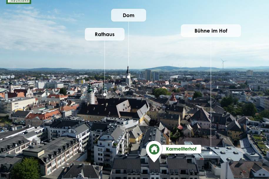 Moderne 2-Zimmer-Wohnung in idealer Lage! Karmeliterhof - Neubauwohntraum beim Rathausplatz. - WOHNTRAUM, Wohnung-miete, 750,66,€, 3100 Sankt Pölten(Stadt)