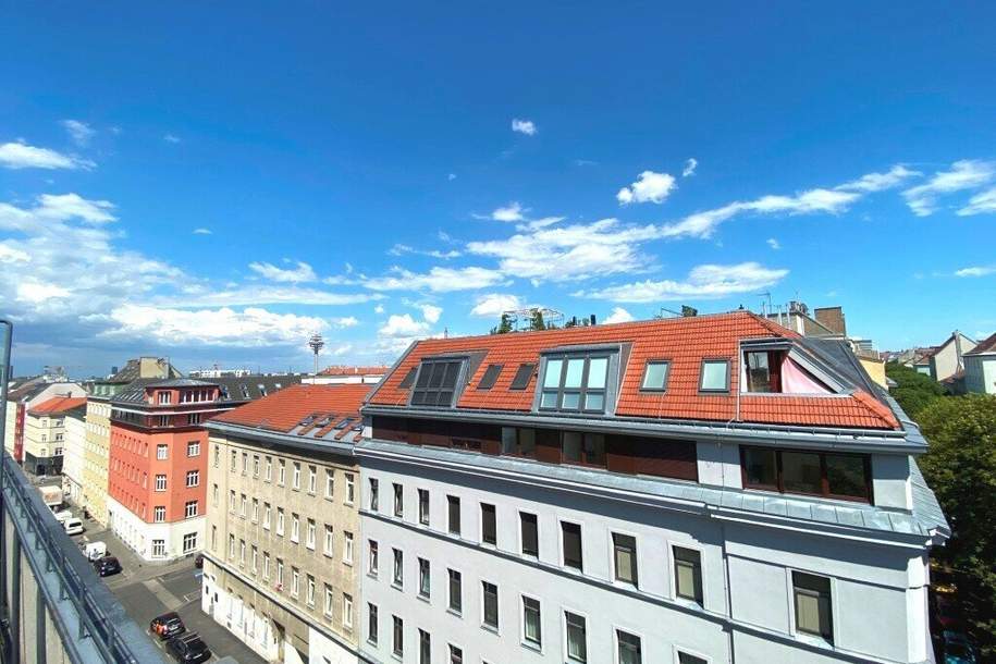 3 Zimmer DG-Eckwohnung + Traumterrasse mit ca. 28 m² - toller Fernblick - nähe Amalienbad, Wohnung-miete, 1.540,00,€, 1100 Wien 10., Favoriten