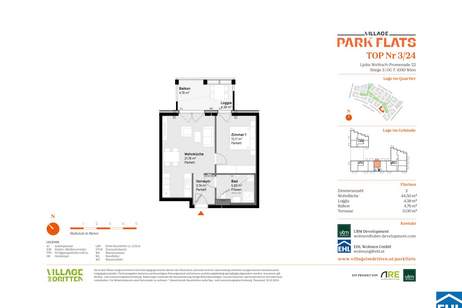 Attraktives Investment im 3. Bezirk: PARK FLATS für Anleger, Wohnung-kauf, 195.000,€, 1030 Wien 3., Landstraße
