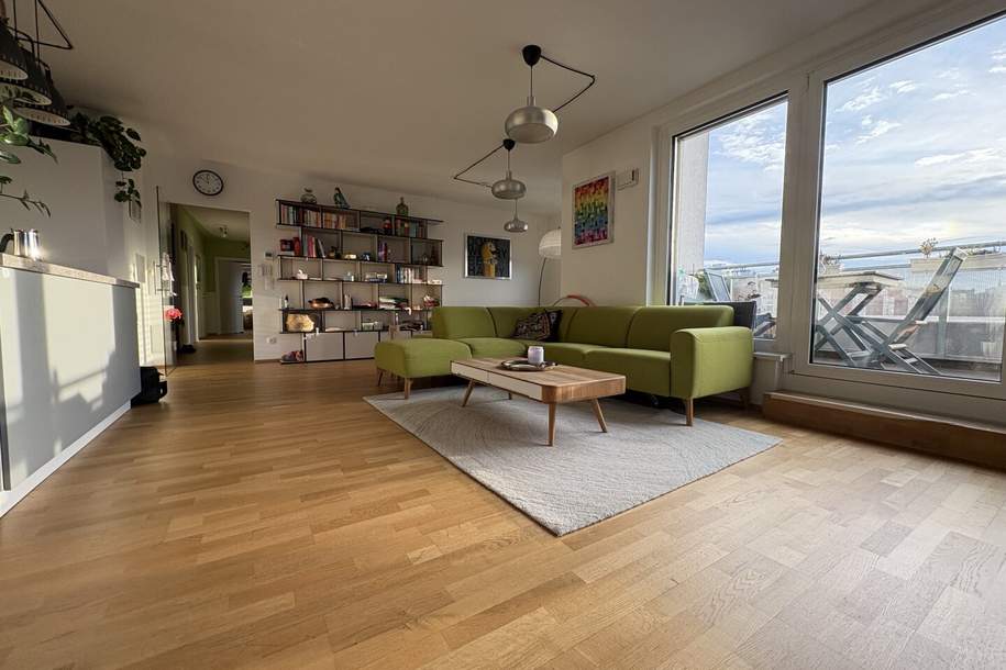 Stilvolle 4-Zimmer-Wohnung mit zwei sonnigen Terrassen &amp; Stadtblick, Wohnung-miete, 2.199,00,€, 1160 Wien 16., Ottakring