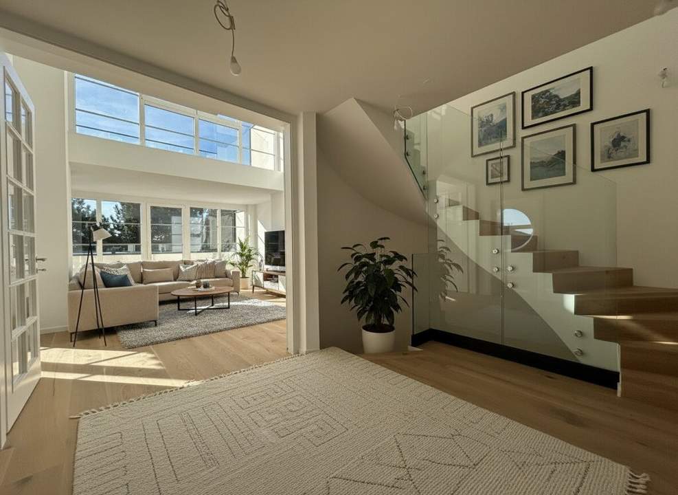 ERSTBEZUG NACH SANIERUNG! Topmoderne 5-Zimmer DG-Maisonette mit 3 Terrassen, Galerie + inkl. Tiefgaragenplatz!