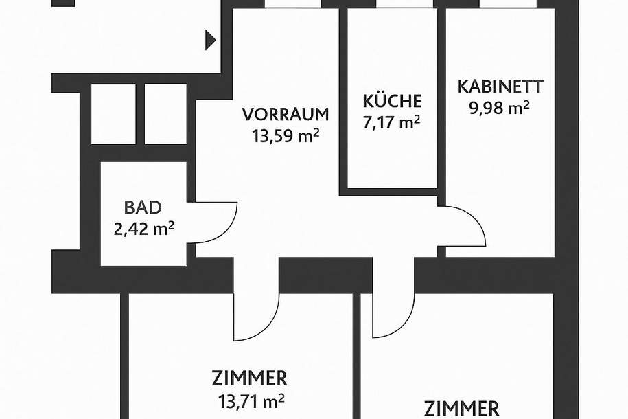 Altbauwohnung mit Potenzial – 3 Zimmer im 20. Bezirk, Wohnung-kauf, 199.000,€, 1200 Wien 20., Brigittenau