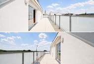 Privatsphäre in Zentrumslage | lichtdurchflutetes Dachgeschoss | 37m² Terrasse mit herrlichem Weitblick über die Donau und ins Weinviertel | Heizen & Kühlen mit eigener Luftwärmepumpe | 2 Tiefgaragenplätze